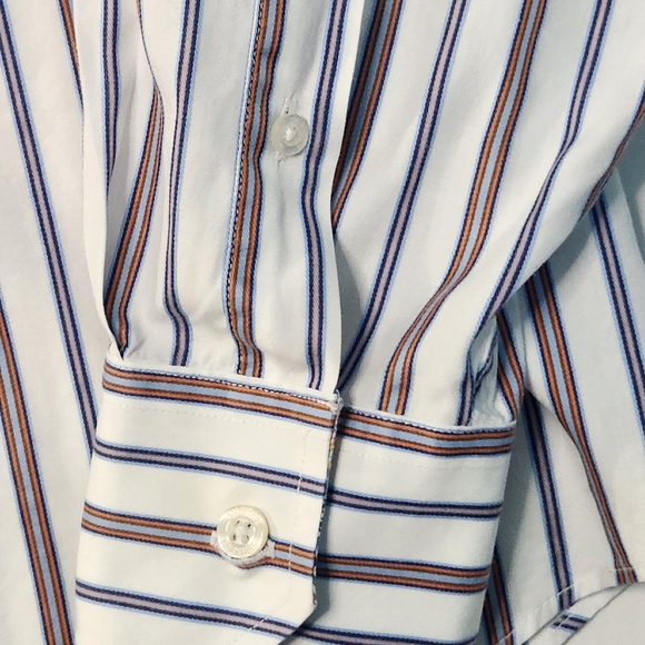 Johnston & Murphy Tailored FitLong Sleeve Button Up Stripe Shirt Mens Size Large - Picture 3 of 6